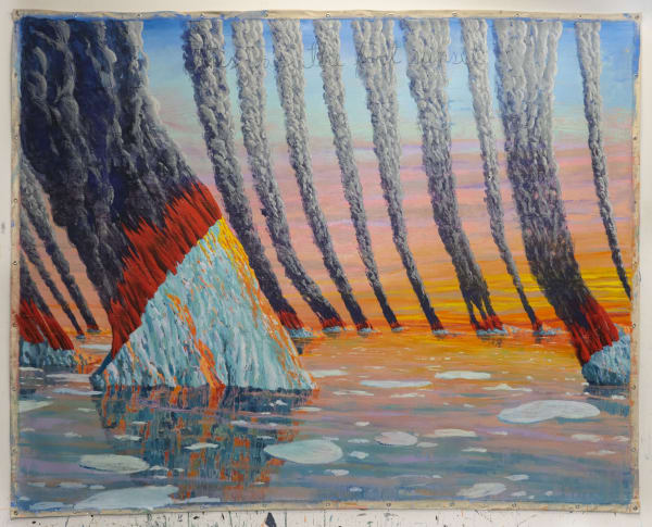 Jorge Rios This was the first sunset, 2021 oil on canvas 96 x 120 in 243.84 x 304.8 cm