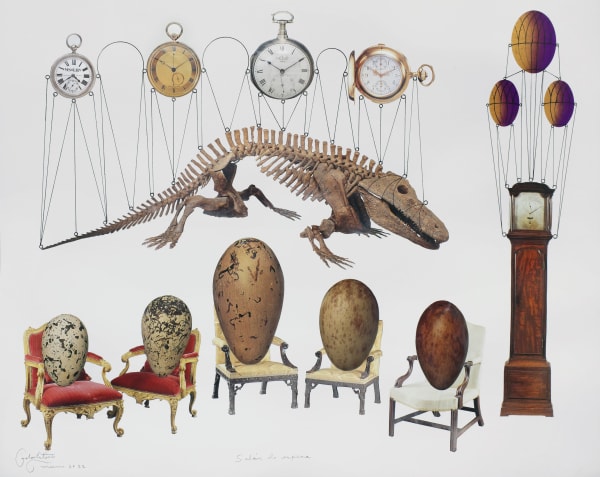 Carlos Estevez Salón de espera, 2022 Collage on paper 19 x 24 in 48.3 x 61 cm