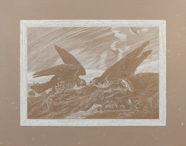 Pavel Acosta, Peregrine Falcons by John James Audubon (1820 – ca.1823)  From the series: 'Stolen from The Cleveland Museum of Art', 2016