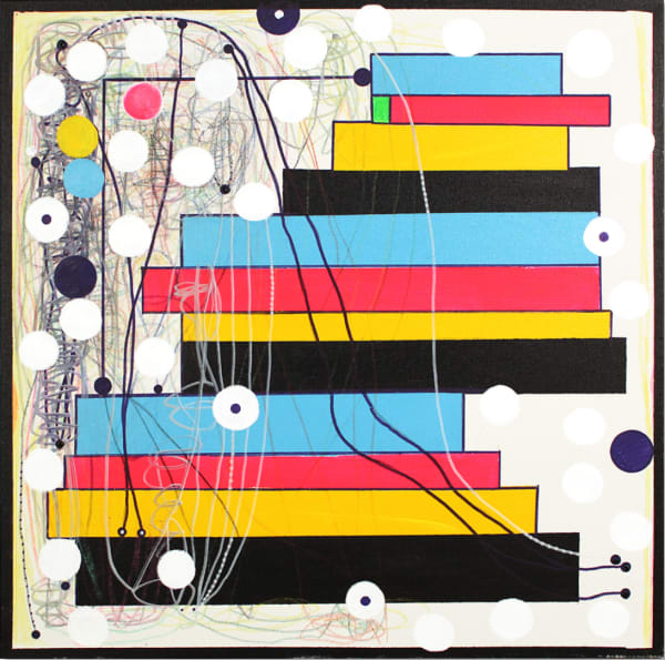 Luis Cruz Azaceta Frenzy, 2019 Acrylic and pencil on canvas 24 x 24 in 61 x 61 cm