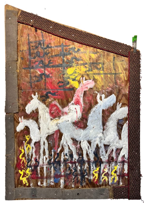 Purvis Young Freeing the people, N.D. Mixed media on wood 70 x 48 x 3 in 177.8 x 121.9 x 7.6 cm