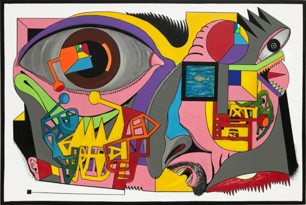 Luis Cruz Azaceta Profile, 2021 Acrylic on canvas 48 x 72 in 121.9 x 182.9 cm