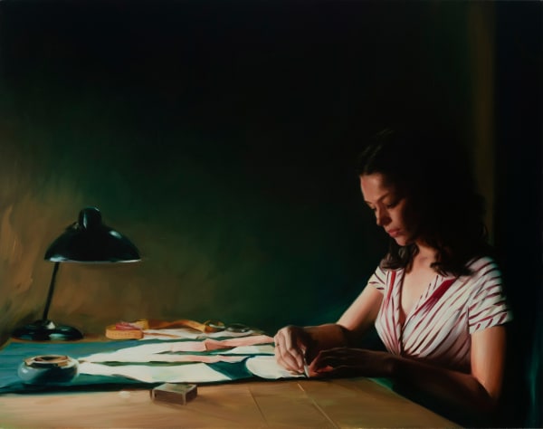 Leticia Sanchez Toledo By lamp light, 2023 Oil on linen 30 x 38 in 76.2 x 96.5 cm