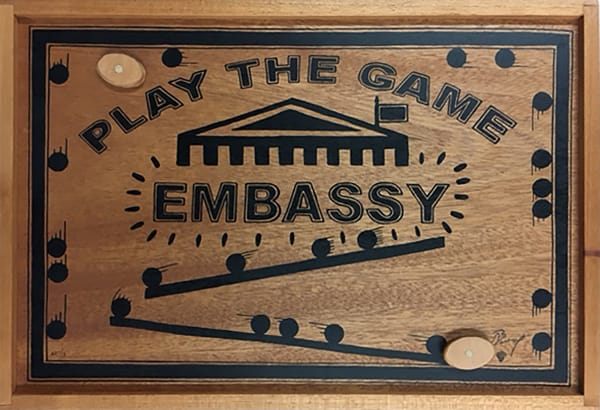 Abel Barroso Embassy Game, 2016 Xylography on wood 13 3/4 x 19 1/4 x 1 3/4 in 34.9 x 48.9 x 4.4 cm Edition 1 of 30 plus 5 artist's proofs