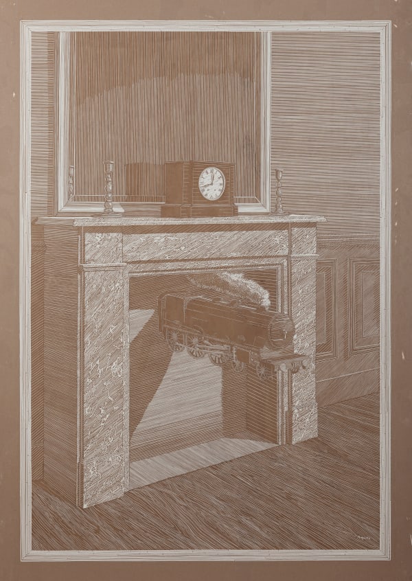 Pavel Acosta, Time Transfixed by Rene Magritte (1938) From the series: 'Stolen from The Art Institute Chicago', 2017