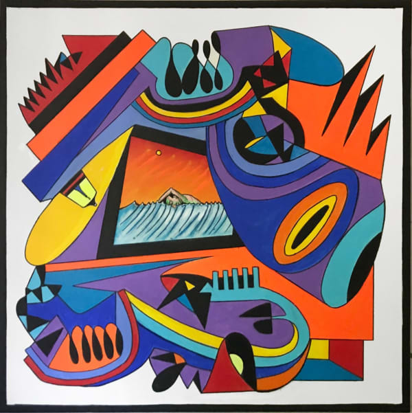 Luis Cruz Azaceta Swimming to Freedom, 2022 Mixed media on canvas 48 x 48 in 121.9 x 121.9 cm