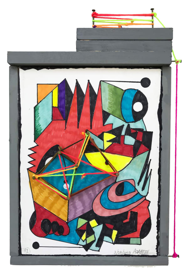 Luis Cruz Azaceta Innocent Incongruities 5, 2023 Mixed media, drawing construction 16 3/4 x 11 1/2 x 4 1/2 in 42.5 x 29.2 x 11.4 cm