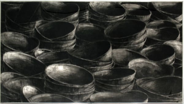 Paul Manes Divine Folly #18, 1999 Charcoal on Paper 43.50 x 83.50 in 110.49 x 212.09 cm