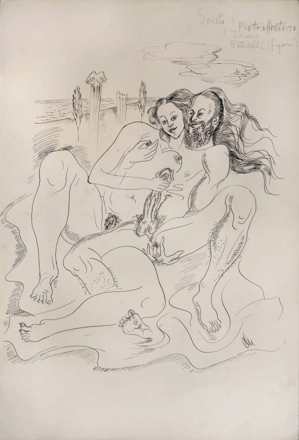 Carlos Enriquez Sonnet series - Soneto I Ink on paper 22 x 14.75 in 55.88 x 37.46 cm