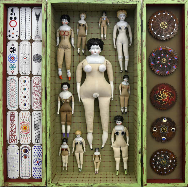 Carlos Estevez Palingenesis, 2020 Assemblage 48 x 48 x 7 1/2 in 121.9 x 121.9 x 19.1 cm