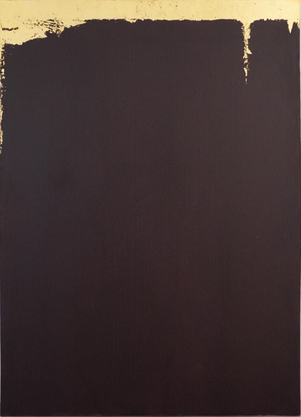 Elizabet Cerviño Escombros de mariposas (II). Series, 2021 Oil on canvas and and gold leaf (genuine 23kt) 71 x 49 in 180.3 x 124.5 cm