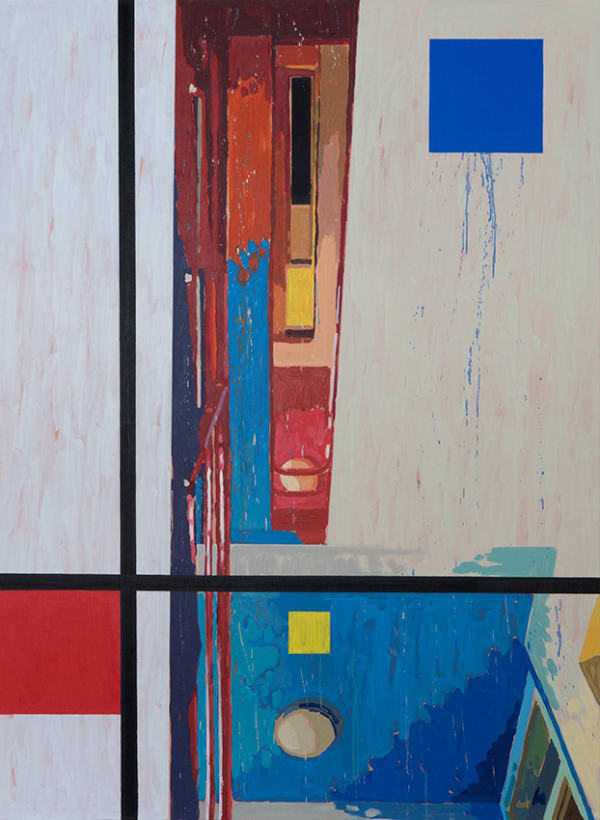 Hander Lara Bauhaus staircase # 10, 2023 Acrylic on canvas 60 x 44 in