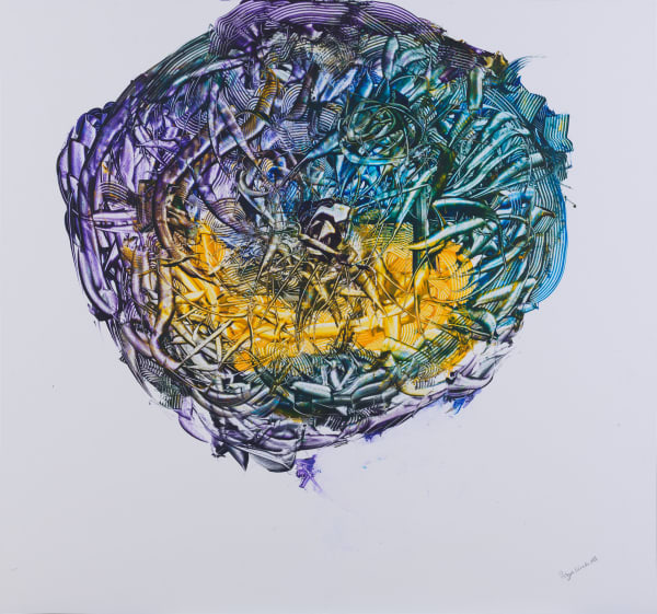 Bryan Kneale RA Falling Star, 2020 Acrylic on styrene 88.2 x 94.7 x 3.4. cm (Framed) 34 3/4 x 37 1/4 x 1 3/10 in Unique