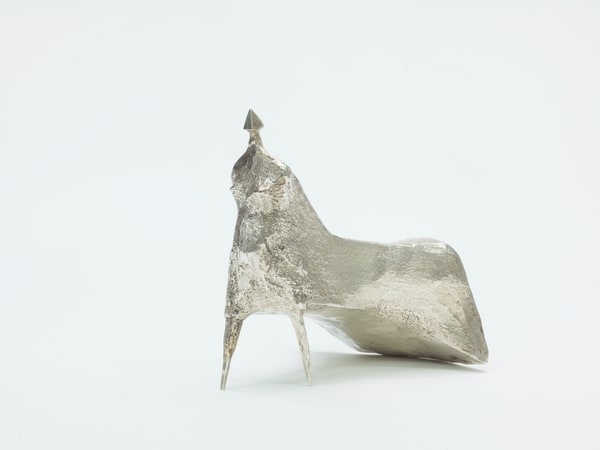 Lynn Chadwick 803A Girl Walking into Wind, 1982 Sterling Silver 10 x 10 x 9 cm 4 x 4 x 3 1/2 in Edition 14 of 20