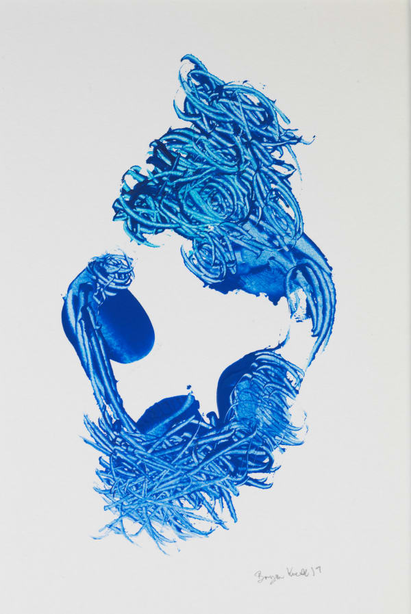 Bryan Kneale RA Untitled - Blue, 2018 Acrylic on paper 51 x 41 cm (Framed) 20 1/8 x 16 1/8 in Unique