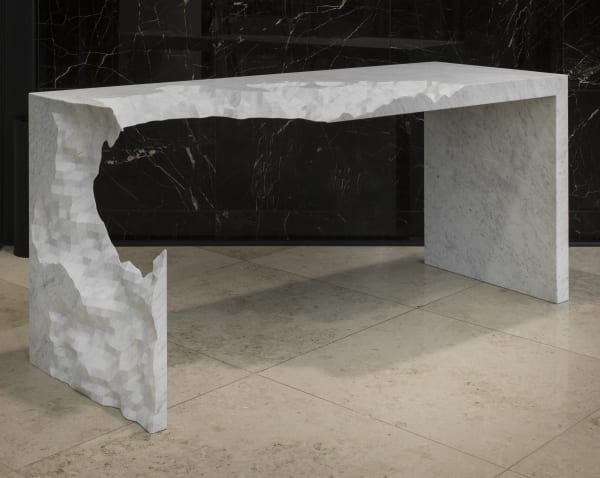 Zachary Eastwood-Bloom Informazioni Mangiato il mio Tavolo (Information Ate My Table), 2016 White marble 90 x 200 x 70 cm 35 3/8 x 78 3/4 x 27 1/2 in Edition 1 of 8
