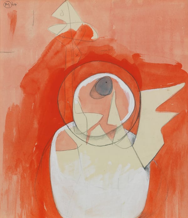 Bernard Meadows Study for Sculpture 2, 1964 Pencil and watercolour on paper 54.7 x 51 x 2.5 cm (Framed) 21 1/2 x 20 1/8 x 1 in Unique