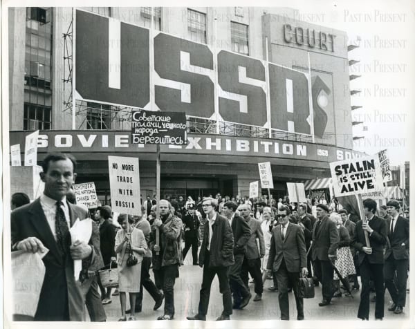 UPI Photo, “USSR” on Trial — London Protests the Crushing of Prague, 1968, 1968