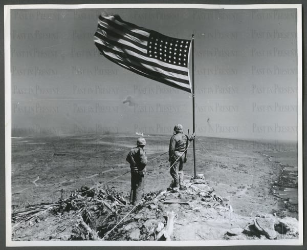 Mark Kaufman, "From the crest of Mount Suribachi" Iconic Moment Flag Raising On Iwo Jima, 25th February, 1945