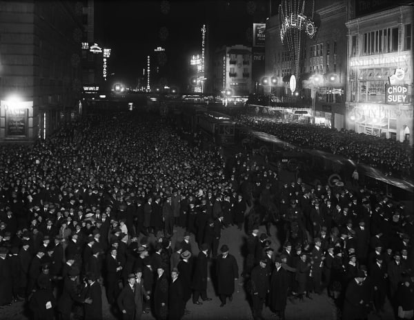 NYC Times Square Woodrow Wilson Election Night, 1912