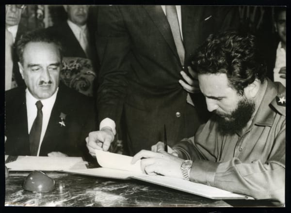 The Cuban Missile Crisis Anastas Mikoyan And Fidel Castro Signed Agreement To Remove Nuclear Missiles from Cuba, October , 1962