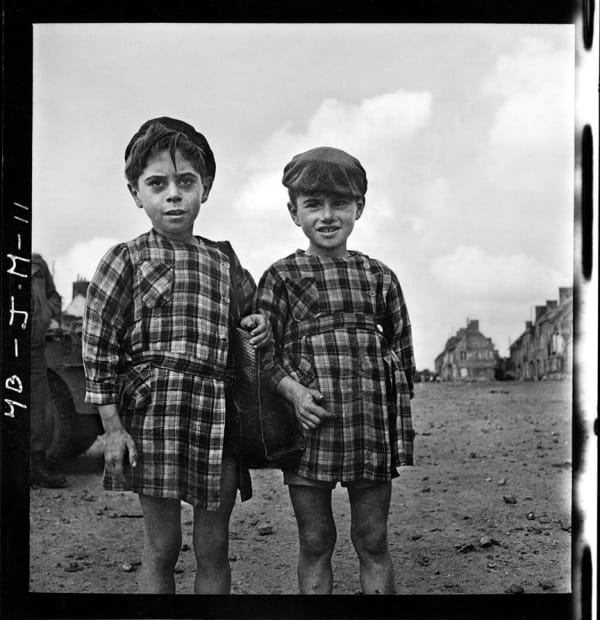 John G. Morris, #10 Montebourg, Manche, Normandy, c. July 24 : displaced children