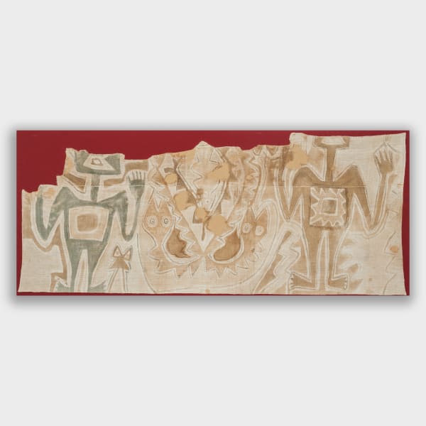 Chancay Culture, Chancay Painted Textile with Figures and Snakes, Circa. 1200AD