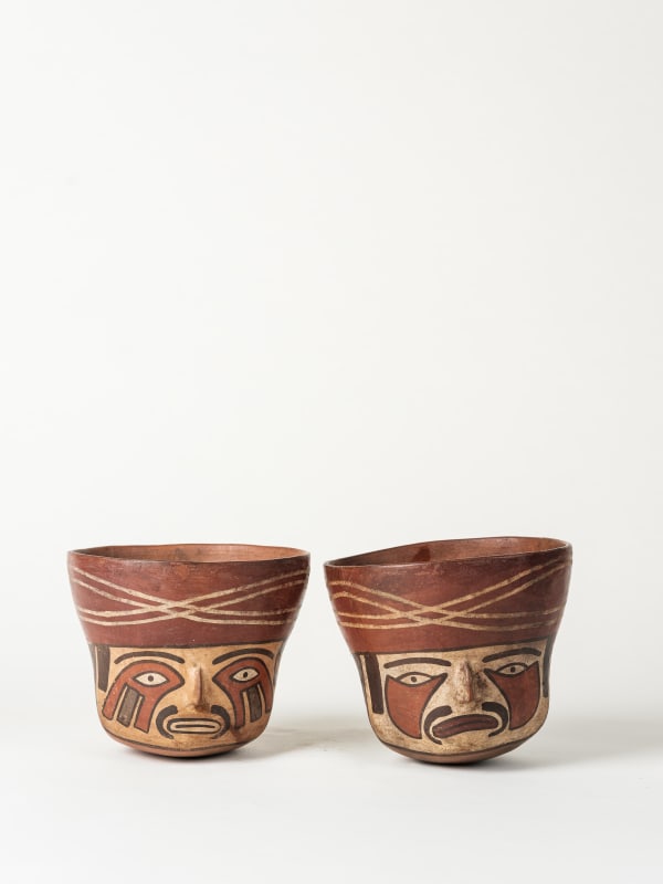 Nazca Culture, Nazca Painted Faces (Pair)