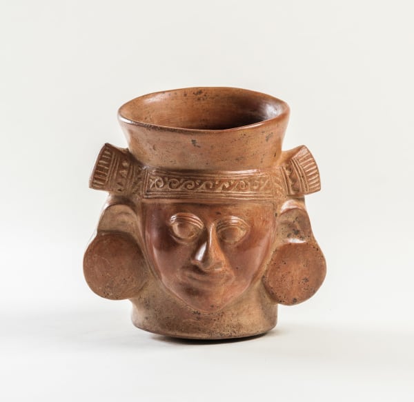 Moche Culture, Head Vessel of a Lord, Circa. 400 - 700 AD