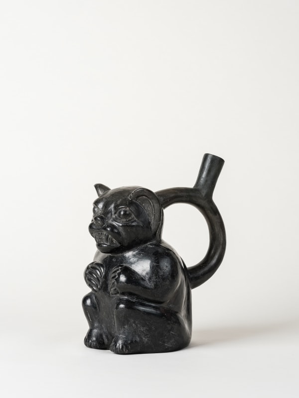 Chavin Culture, Chavin/Moche Feline Blackware Ceramic, Circa. 200AD