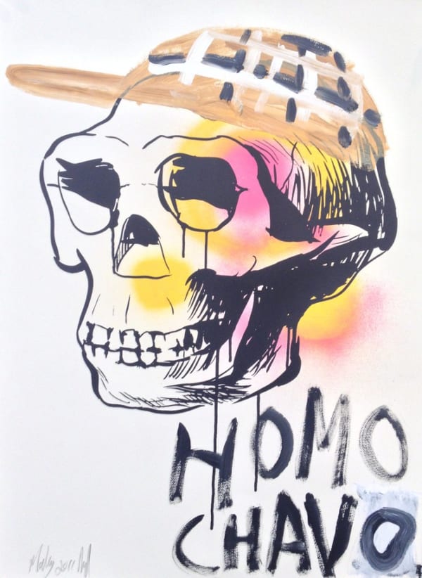 Shaun Doyle & Mally Mallinson Homo Chavo, 2011 Screen print, spray paint and gouache on paper. Signed and dated by the artists. 76 x 57 cm