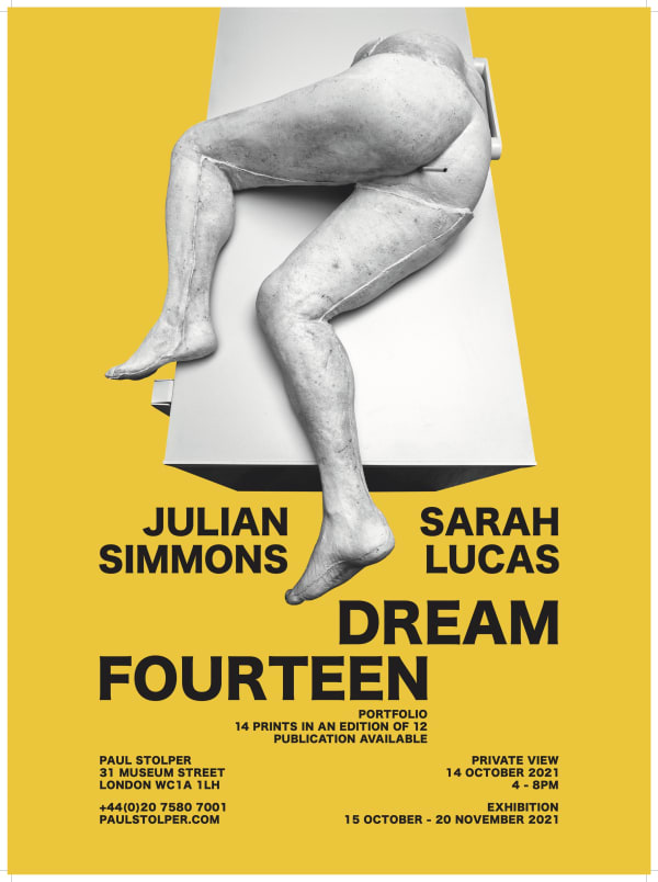 Julian Simmons and Sarah Lucas, Dream Fourteen Exhibition Poster, 2021