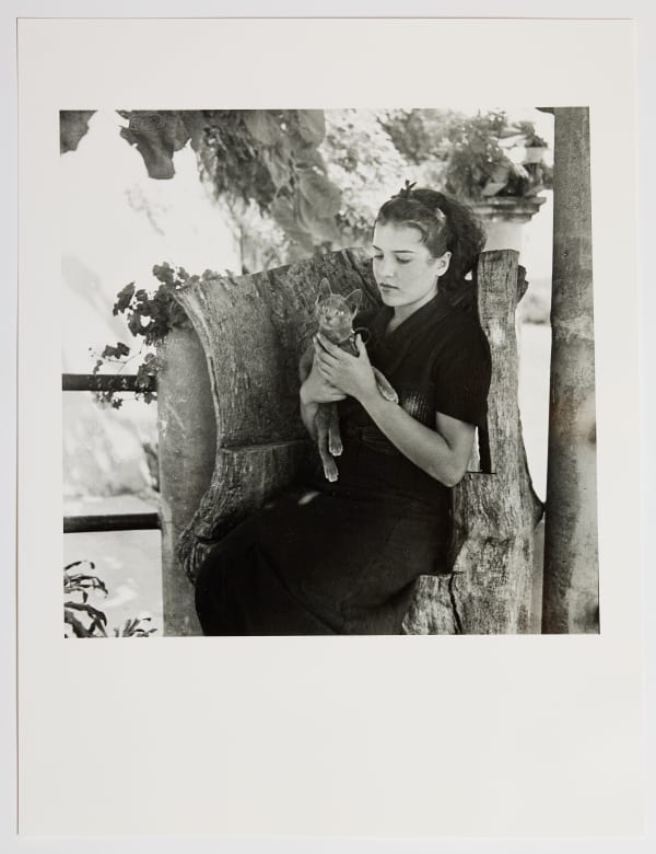 Dora Maar, Inès Sassier in an Olive Tree Trunk Armchair - Hôtel Vaste Horizon Mougins (Inès Sassier dans un Fauteuil en Tronc D’Olivier - Hôtel Vaste Horizon Mougins) Summer 1937, 2022