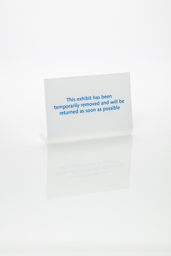 Anna Blessmann and Peter Saville, This exhibit has been temporarily removed and will be returned as soon as possible, 2013