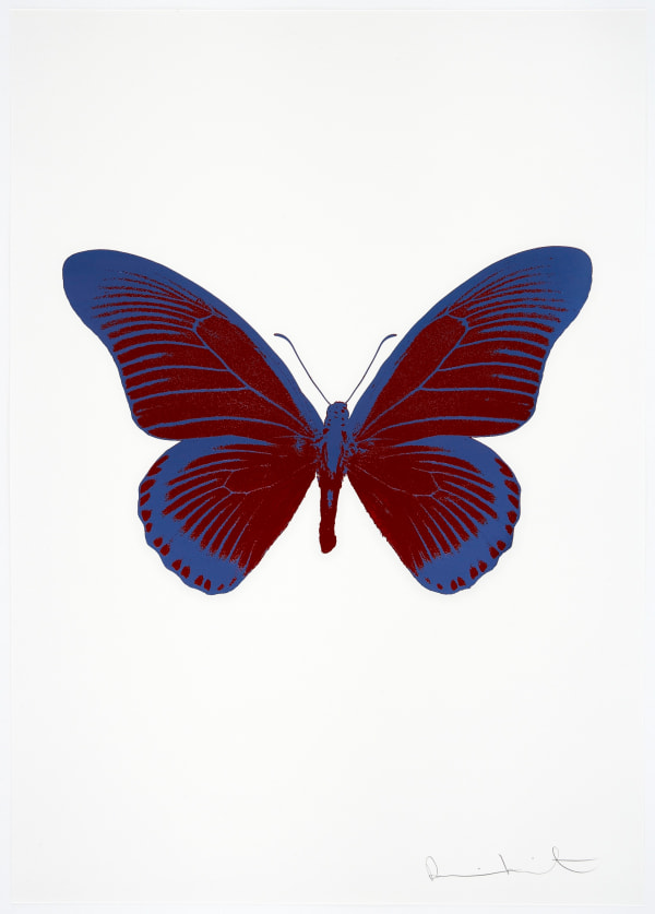 Damien Hirst The Souls IV - Chilli Red/Frost Blue, 2010 2 colour foil block on 300gsm Arches 88 archival paper. Signed and numbered. Published by Paul Stolper and Other Criteria 72 x 51cm OC8013 / 1418-36 Edition of 15