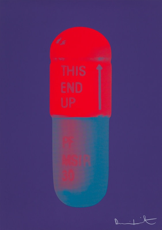 Damien Hirst, The Cure - Violet/Electric Red/Powder Blue, 2014