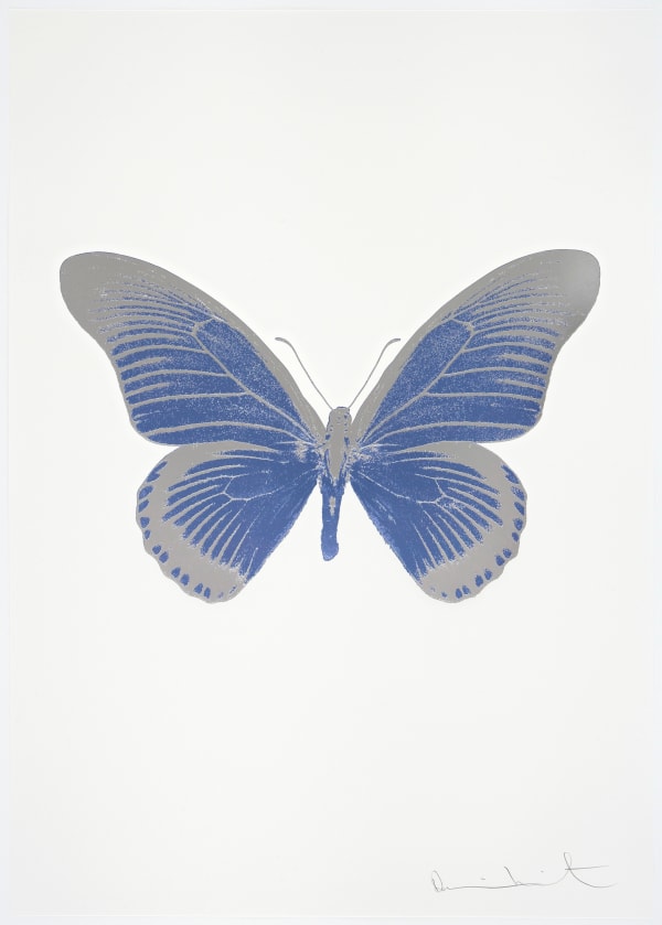 Damien Hirst The Souls IV - Cornflower Blue/Silver Gloss/Blind Impression, 2010 2 colour foil block on 300gsm Arches 88 archival paper. Signed and numbered. Published by Paul Stolper and Other Criteria 72 x 51cm OC8050 / 1418-73 Edition of 15