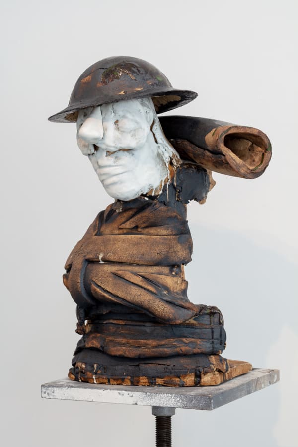 Marcus Harvey Tommy, 2018 Glazed stoneware, steel and wood 168 x 62 x 52 cm