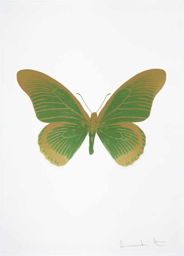 Damien Hirst The Souls IV - Leaf Green/Sunset Gold, 2010 2 colour foil block on 300gsm Arches 88 archival paper. Signed and numbered. Published by Paul Stolper and Other Criteria 72 x 51cm OC8003 / 1418-26 Edition of 15