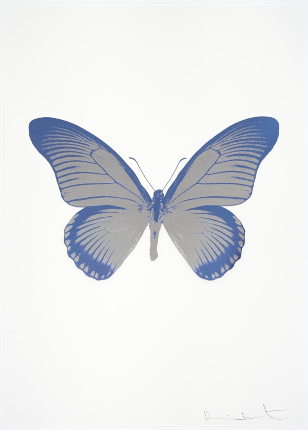 Damien Hirst The Souls IV - Silver Gloss/Cornflower Blue, 2010 2 colour foil block on 300gsm Arches 88 archival paper. Signed and numbered. Published by Paul Stolper and Other Criteria 72 x 51cm OC8043 / 1418-66 Edition of 15
