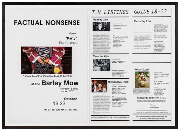 Factual Nonsense First “Party” Conference Poster, 1993 48 x 33 cm