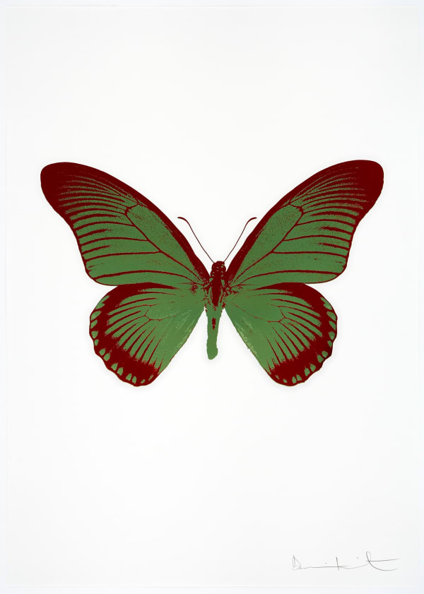 Damien Hirst The Souls IV - Leaf Green/Chilli Red, 2010 2 colour foil block on 300gsm Arches 88 archival paper. Signed and numbered. Published by Paul Stolper and Other Criteria 72 x 51cm OC8002 / 1418-25 Edition of 15