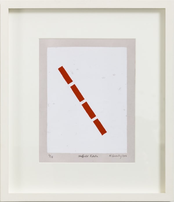 Keith Coventry Sheffield Estate, 2016 Linocut on paper 24 x 18.5 cm Edition of 15 Signed, numbered, titled and dated