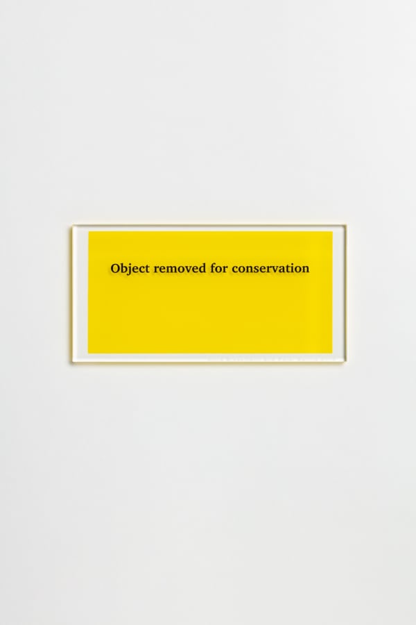 Anna Blessmann and Peter Saville, Object removed for conservation, 2013
