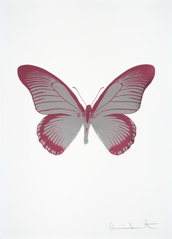 Damien Hirst The Souls IV - Silver Gloss/Loganberry Pink, 2010 2 colour foil block on 300gsm Arches 88 archival paper. Signed and numbered. Published by Paul Stolper and Other Criteria 72 x 51cm OC7990 / 1418-13 Edition of 15