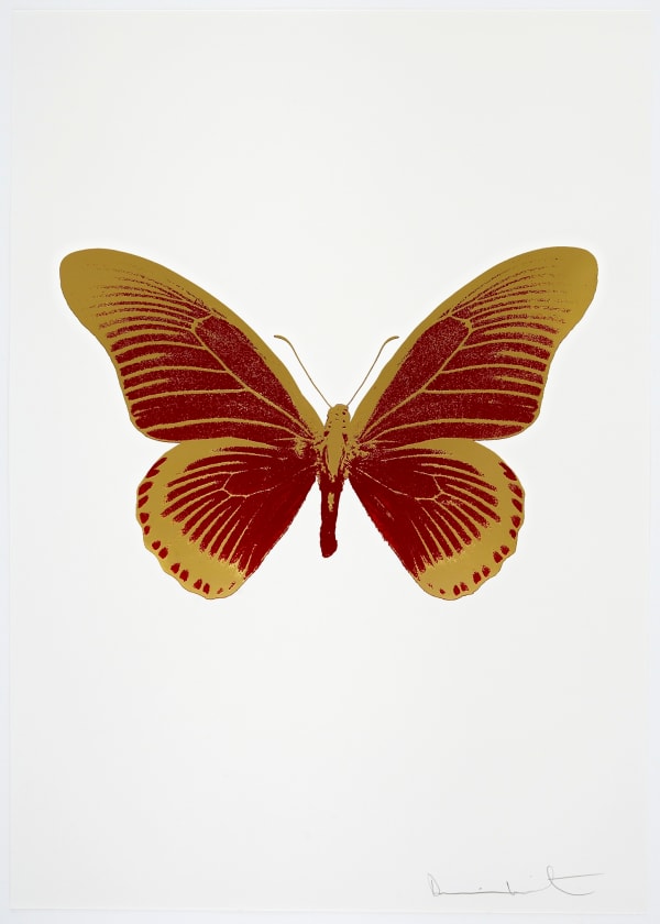 Damien Hirst The Souls IV - Chilli Red/Oriental Gold, 2010 2 colour foil block on 300gsm Arches 88 archival paper. Signed and numbered. Published by Paul Stolper and Other Criteria 72 x 51cm OC8009 / 1418-32 Edition of 15