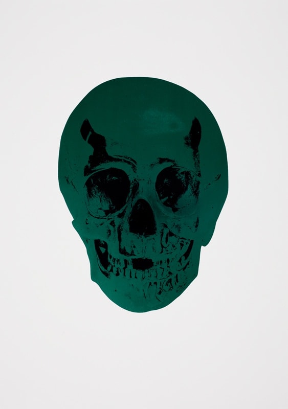 Damien Hirst, Racing Green/Raven Black Skull, 2009