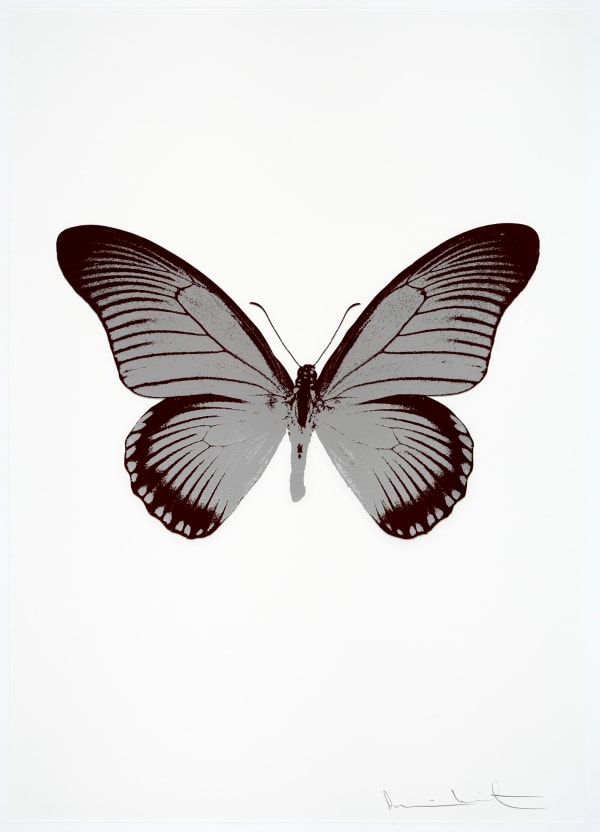 Damien Hirst The Souls IV - Silver Gloss/Burgundy , 2010 2 colour foil block on 300gsm Arches 88 archival paper. Signed and numbered. Published by Paul Stolper and Other Criteria 72 x 51cm OC8041 / 1418-64 Edition of 15