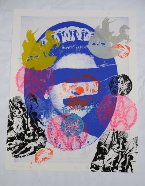 Jamie Reid Liberty (Blue), 2011 Inkjet base print on 310 gsm Hahnemuhle ‘German Etching’ Paper with acrylic screen print additions. Signed, numbered and titled by the artist. Sheet size 112 x 82.4 cm. Sheet size 44.1 x 32.4 in ed.10/10