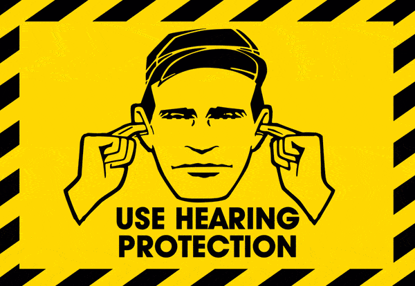 ‘Use Hearing Protection’ accompanying Peter Saville Prints And Multiples / Anna Blessmann And Peter Saville Signs, 2019